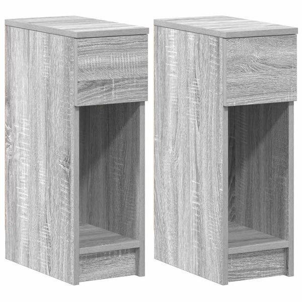 Nachttische Grau Sonoma mit Schublade, 2er Set