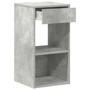 Nachttische mit Schublade, 2er Set, Betongrau