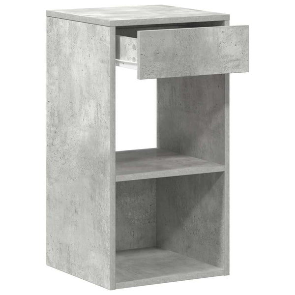 Nachttische mit Schublade, 2er Set, Betongrau