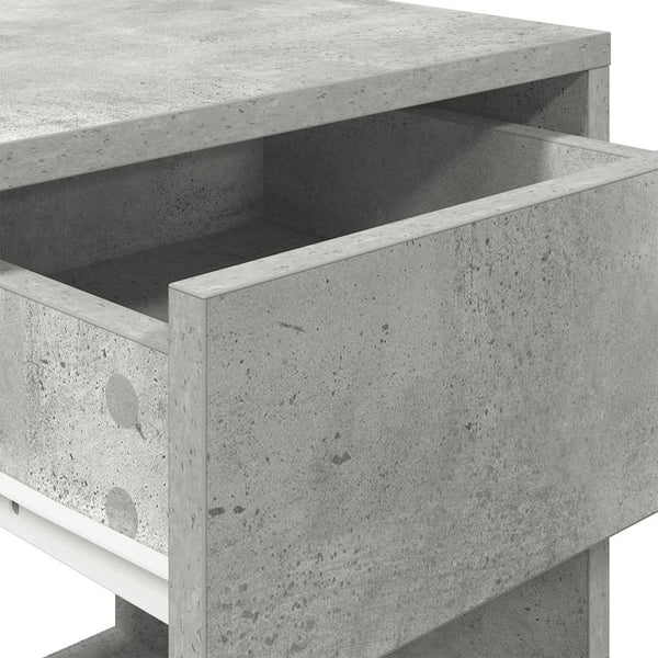 Nachttische mit Schublade, 2er Set, Betongrau