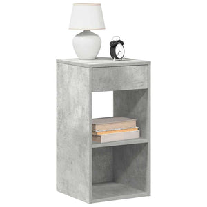 Nachttische mit Schublade, 2er Set, Betongrau