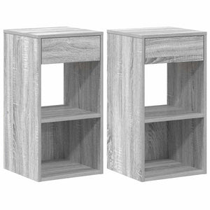 Nachttische mit Schublade, 2er-Set, Grau