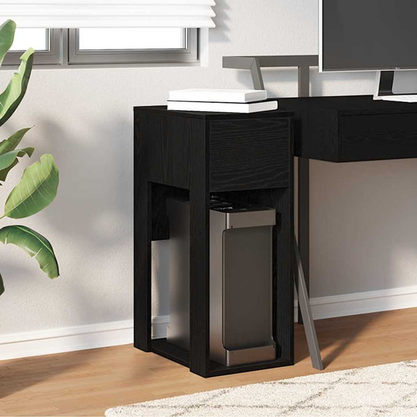 Computerschrank mit Schublade, Schwarz, 30x44x74 cm