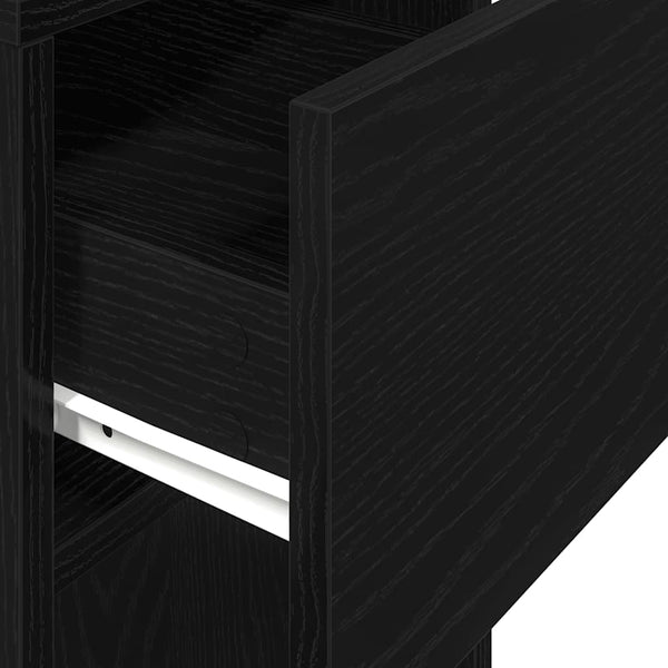 Computerschrank mit Schublade, Schwarz, 30x44x74 cm