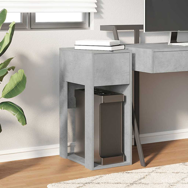 Computerschrank Betongrau mit Schublade