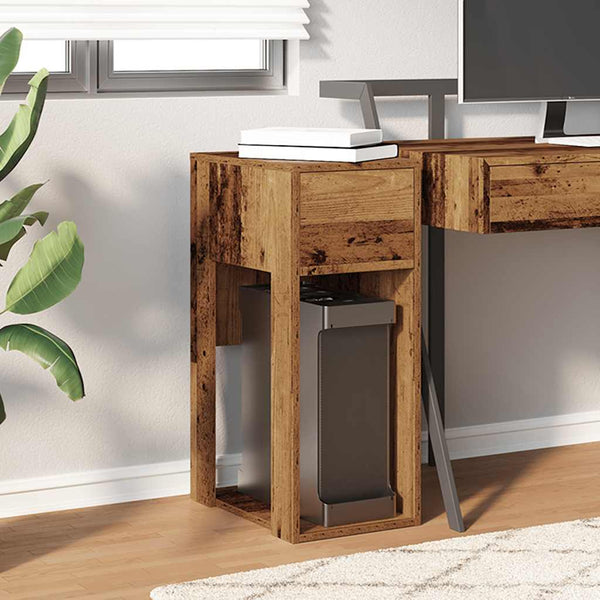 Computerschrank Altholz-Optik mit Schublade