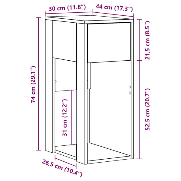 Computerschrank Altholz-Optik mit Schublade