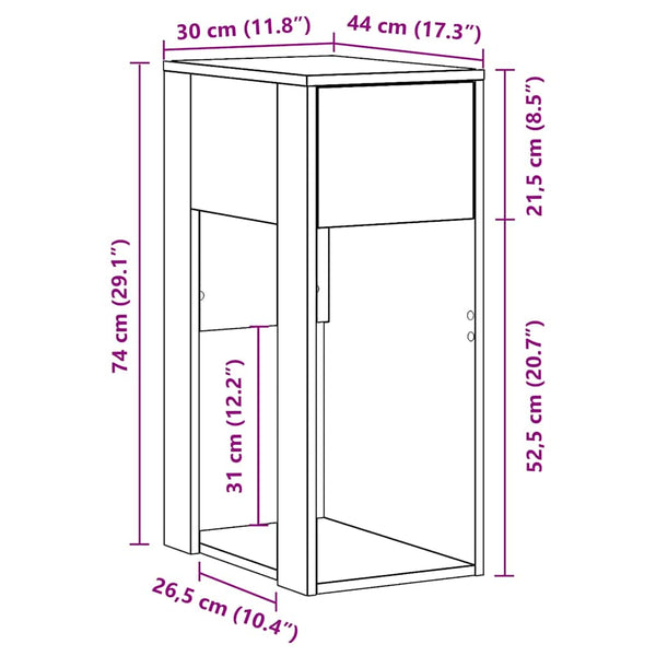 Computerschrank Artisan-Eiche mit Schublade