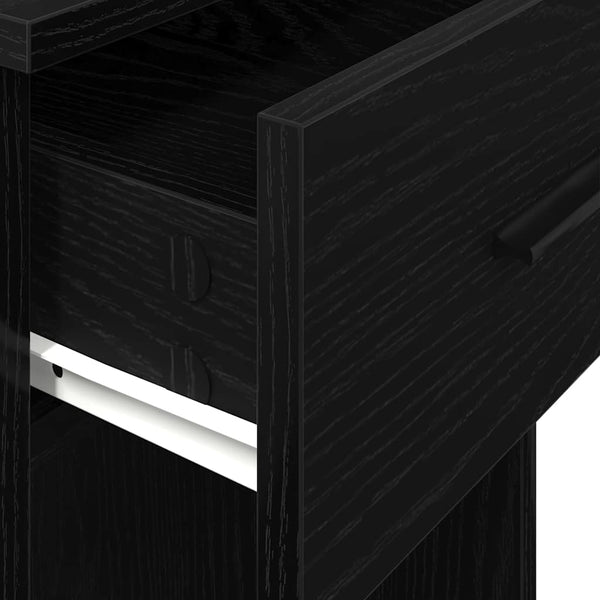 vidaXL Meuble informatique avec tiroir Noir 35x45x77 cm