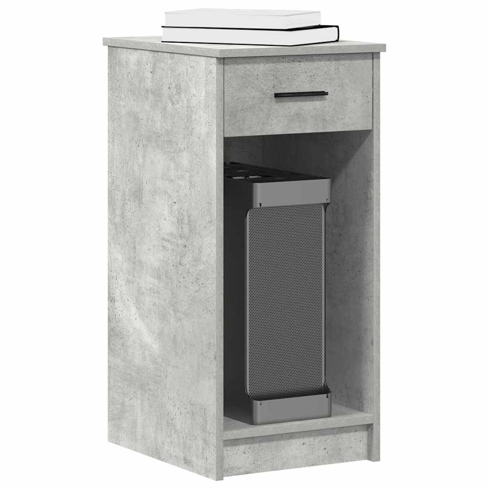 Computerschrank Betongrau mit Schublade