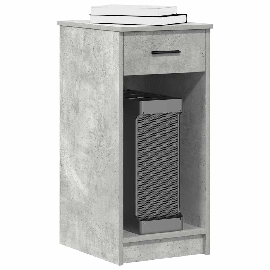 Computerschrank Betongrau mit Schublade