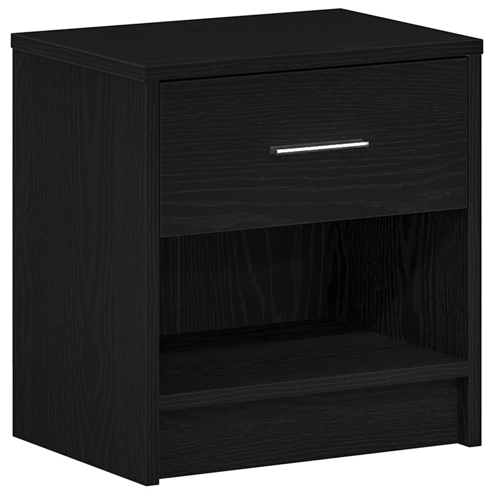 Schwarzer Nachttisch mit Schublade 39x28x41 cm
