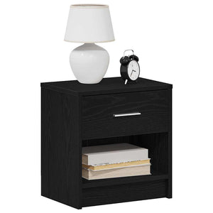 Schwarzer Nachttisch mit Schublade 39x28x41 cm