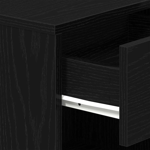 Schwarzer Nachttisch mit Schublade 39x28x41 cm