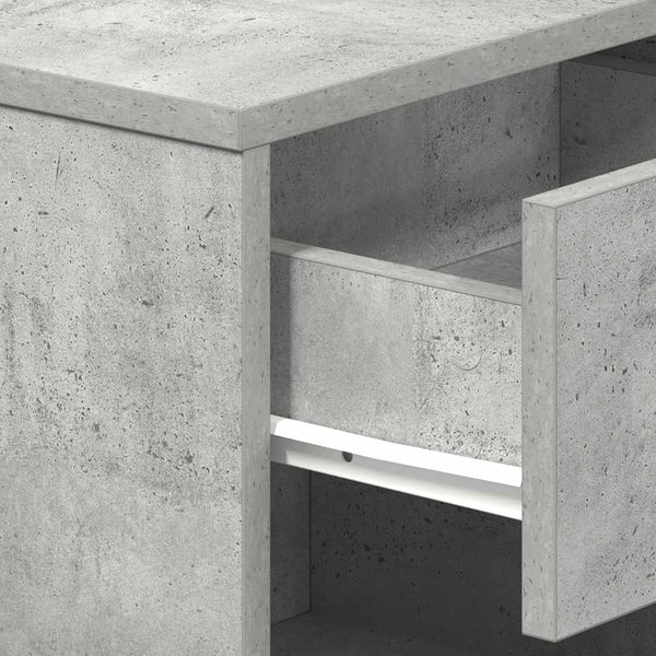 Nachttisch Betongrau mit Schublade