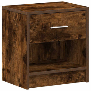 vidaXL Table de chevet avec tiroir chêne fumé 39x28x41 cm