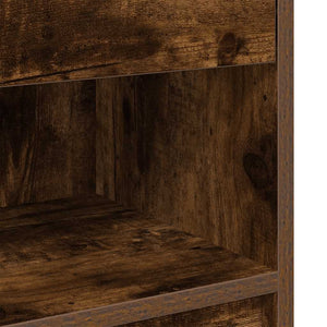 vidaXL Table de chevet avec tiroir chêne fumé 39x28x41 cm