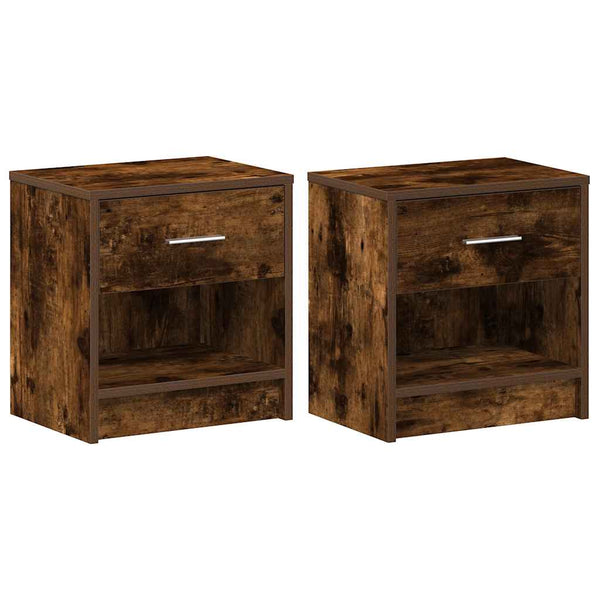 Nachttische 2er Set Räuchereiche 39x28x41 cm