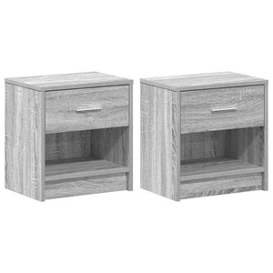 Nachttische 2er Set Grau Sonoma 39x28x41 cm
