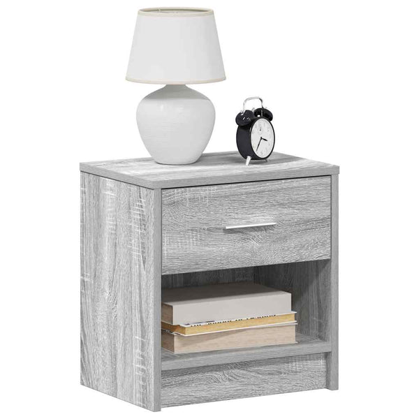 Nachttische 2er Set Grau Sonoma 39x28x41 cm