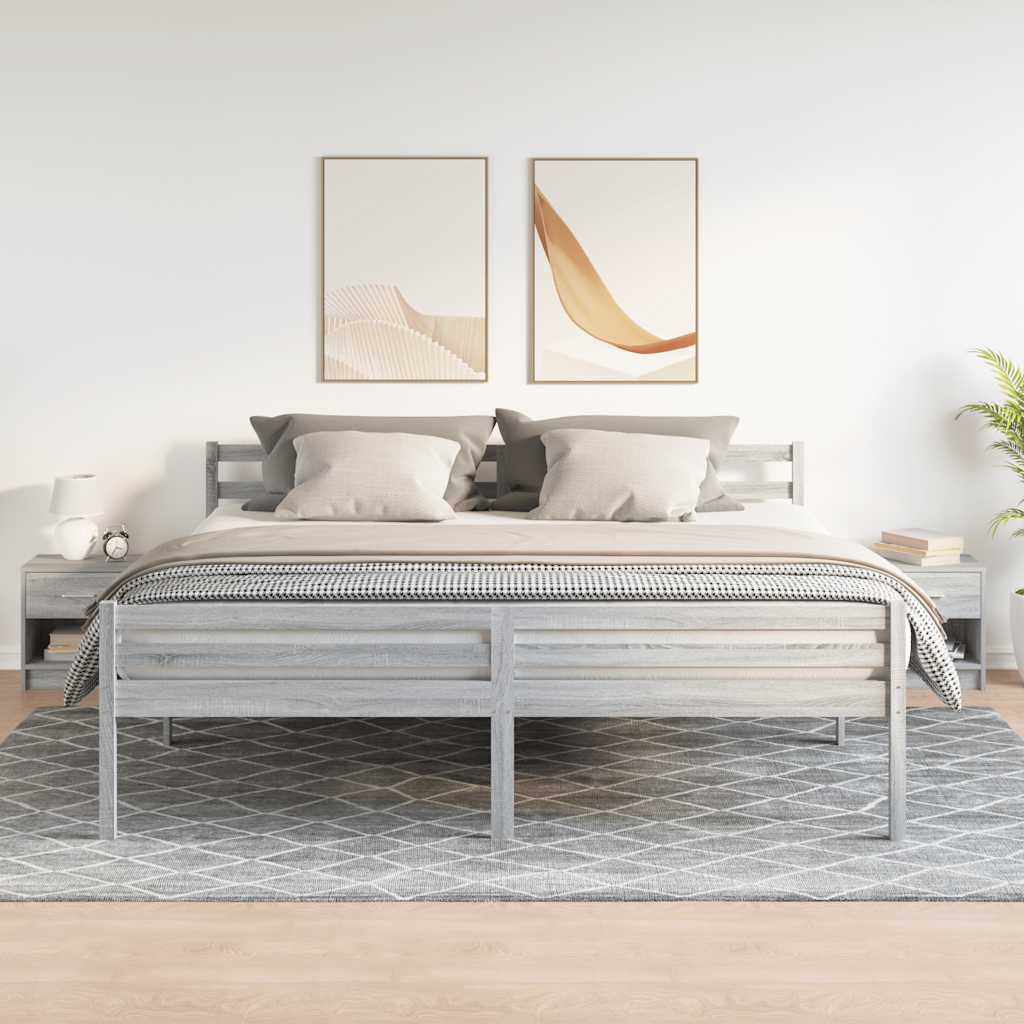 Nachttische 2er Set Grau Sonoma 39x28x41 cm