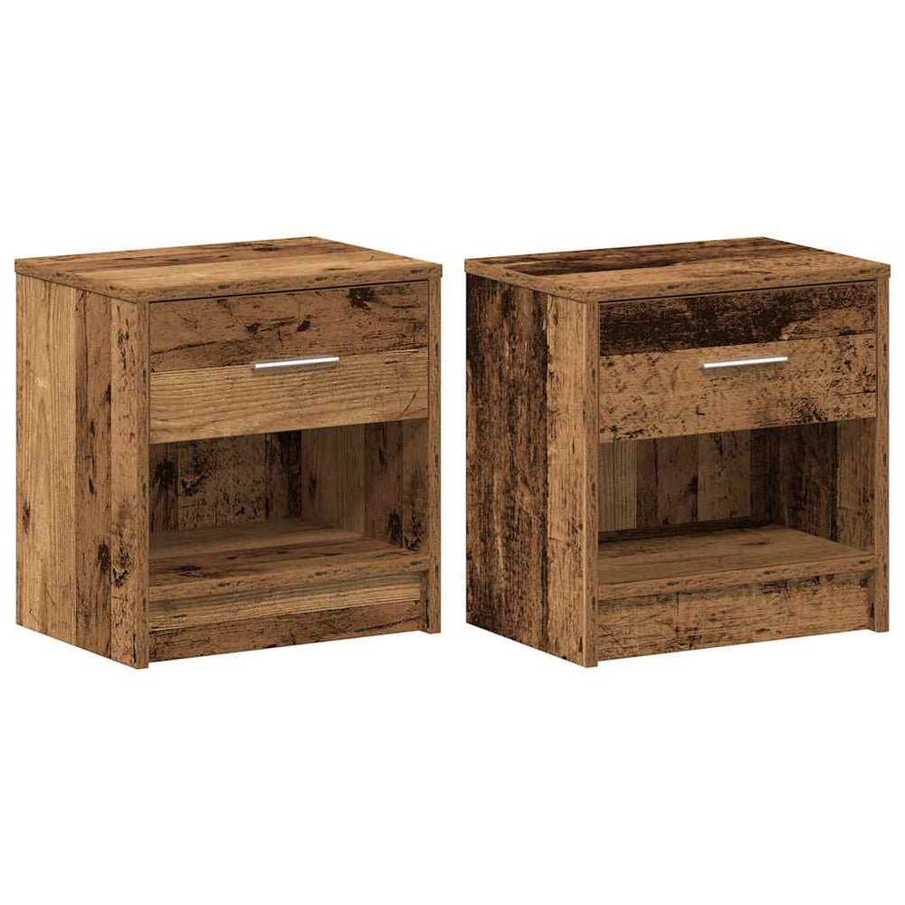 Nachttische 2er Set Altholz-Optik