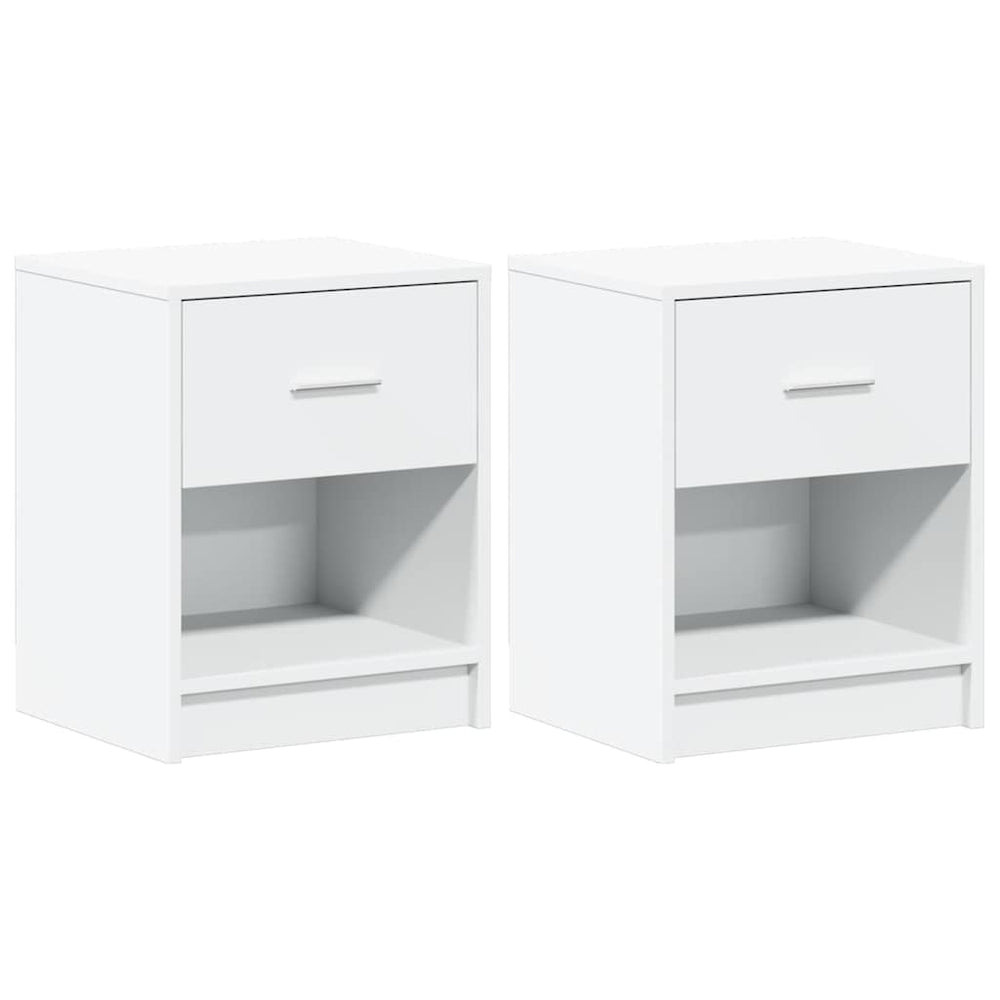 Nachttische 2er Set Weiß 40x34x50 cm