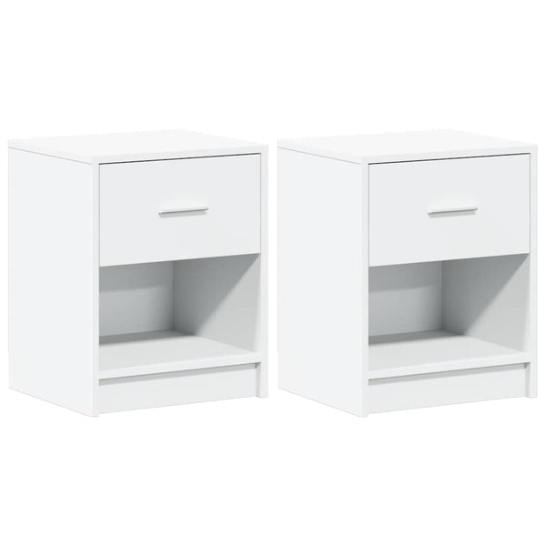 Nachttische 2er Set Weiß 40x34x50 cm