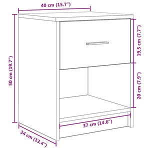 Nachttische 2er Set Weiß 40x34x50 cm