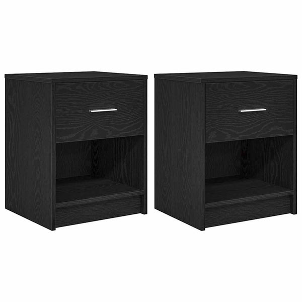 Nachttische Schwarz 40x34x50 cm, 2er-Set