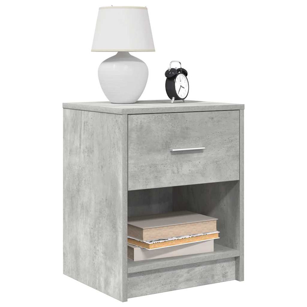 Nachttisch Betongrau mit Schublade 40x34x50 cm
