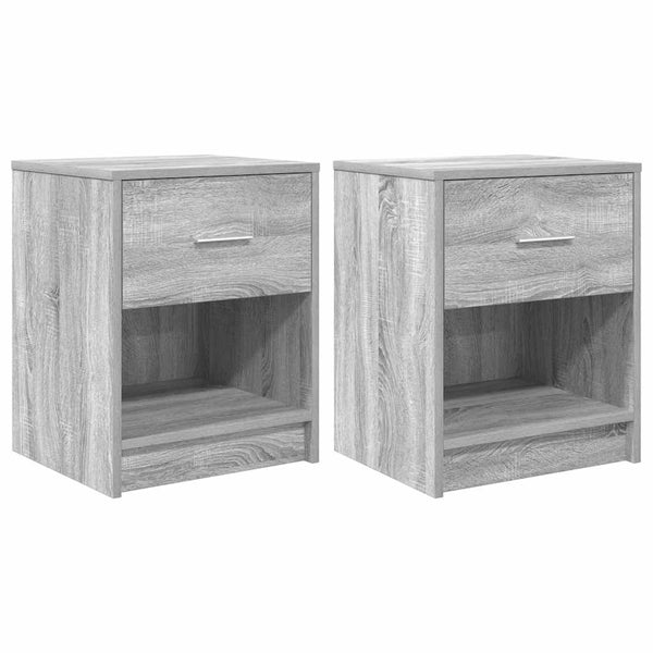 Nachttische Grau Sonoma mit Schublade, 2er-Set