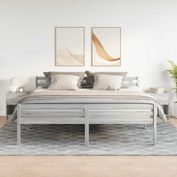 Nachttische Grau Sonoma mit Schublade, 2er-Set