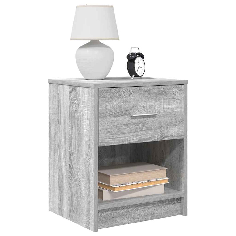 Nachttische Grau Sonoma mit Schublade, 2er-Set