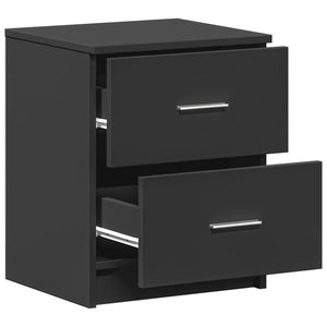 Schwarzer Nachttisch mit 2 Schubladen