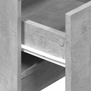Betongrauer Nachttisch mit 2 Schubladen