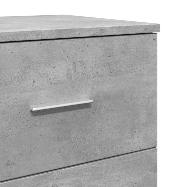 Betongrauer Nachttisch mit 2 Schubladen