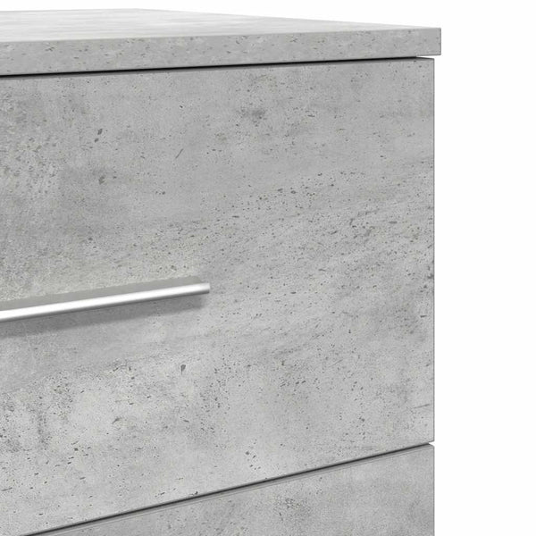 Nachttische 2er Set Betongrau mit Schubladen