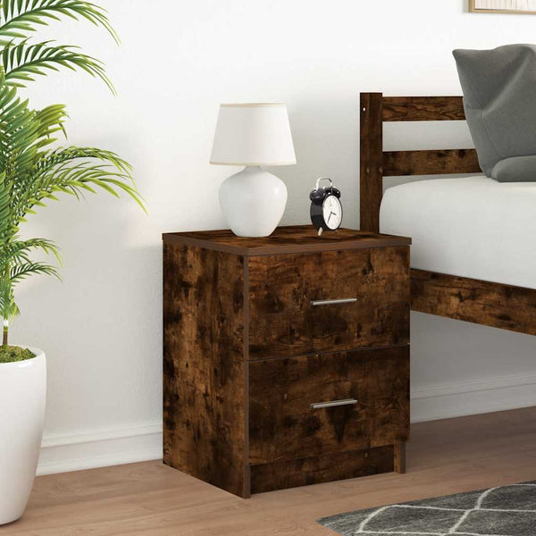 Nachttisch Räuchereiche mit 2 Schubladen