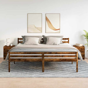 vidaXL Tables de chevet 2 pcs avec 2 tiroirs Chêne fumé 40x36x50 cm