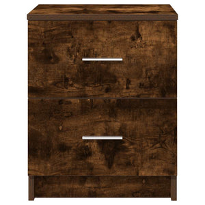 vidaXL Tables de chevet 2 pcs avec 2 tiroirs Chêne fumé 40x36x50 cm
