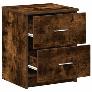 vidaXL Tables de chevet 2 pcs avec 2 tiroirs Chêne fumé 40x36x50 cm