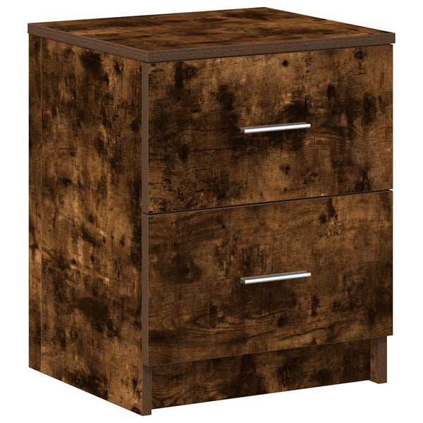 vidaXL Tables de chevet 2 pcs avec 2 tiroirs Chêne fumé 40x36x50 cm