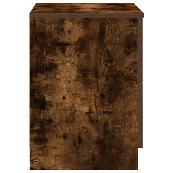 vidaXL Tables de chevet 2 pcs avec 2 tiroirs Chêne fumé 40x36x50 cm