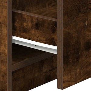 vidaXL Tables de chevet 2 pcs avec 2 tiroirs Chêne fumé 40x36x50 cm