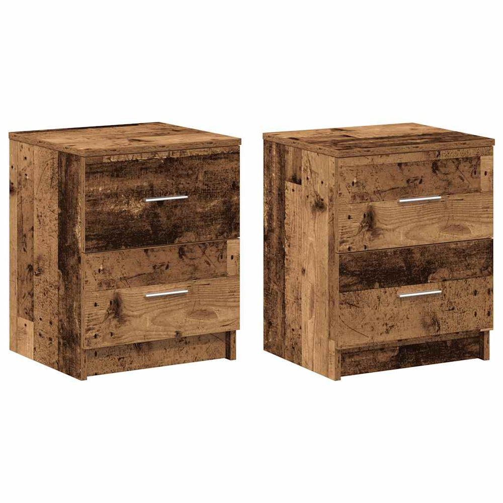 Nachttische 2er Set Altholz-Optik