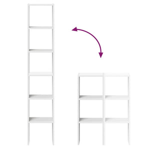 Stapelbare Bücherregale, 2er Set, Weiß
