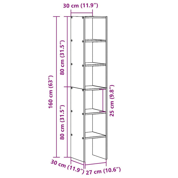 Stapelbare Bücherregale, 2er Set, Weiß