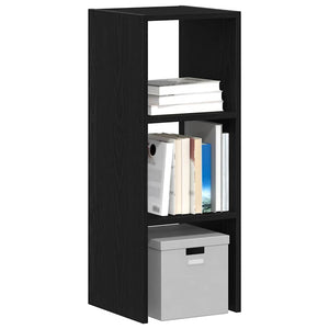 Stapelbares Bücherregal, Schwarz Eichen-Optik, 30x30x80 cm