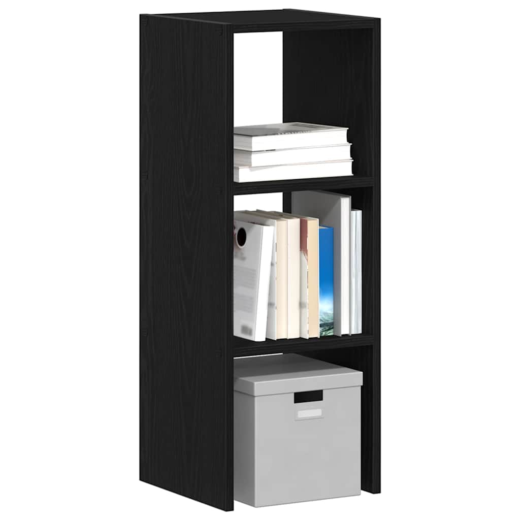 Stapelbares Bücherregal, Schwarz Eichen-Optik, 30x30x80 cm